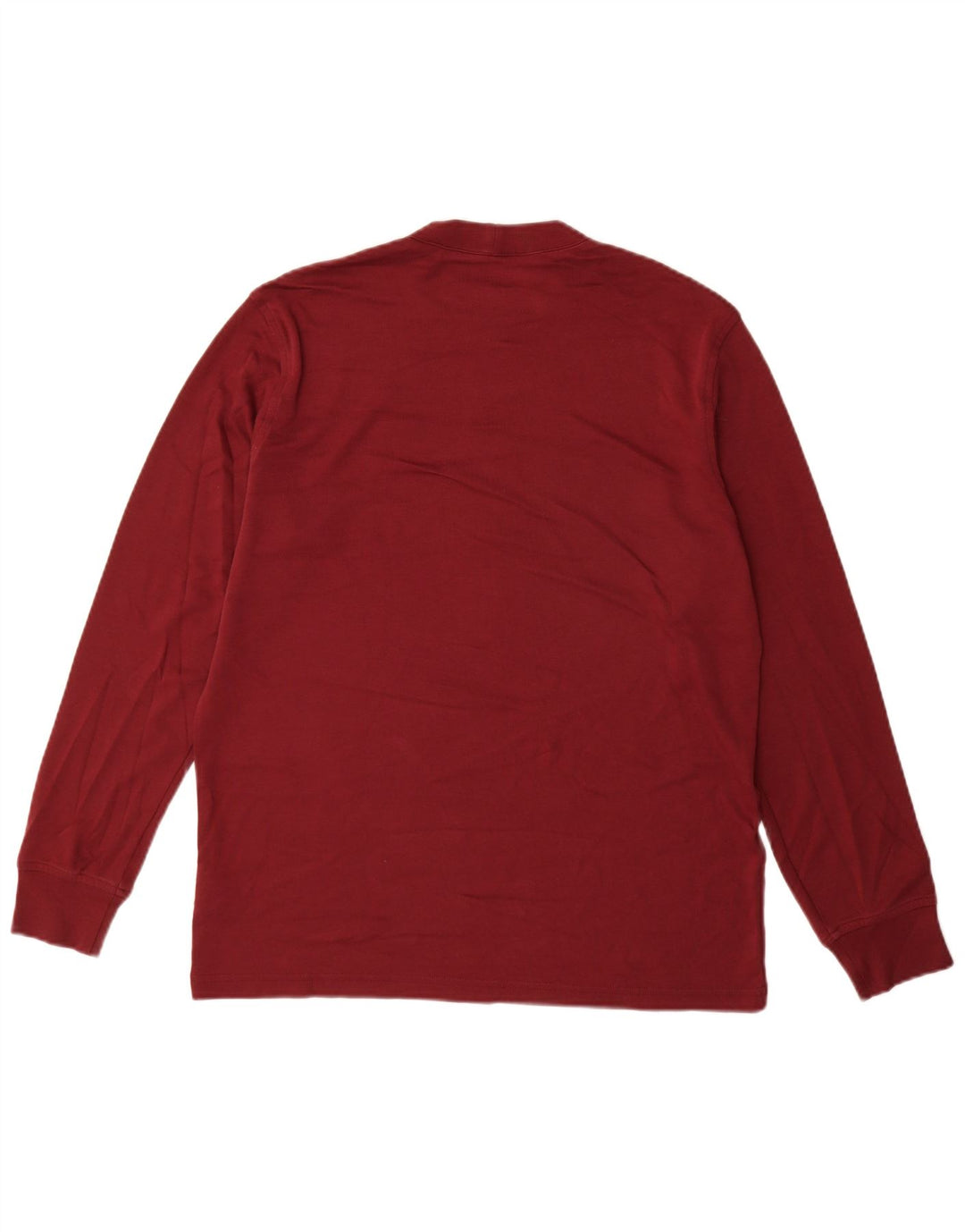 Top da uomo Lands End a maniche lunghe in cotone bordeaux medio