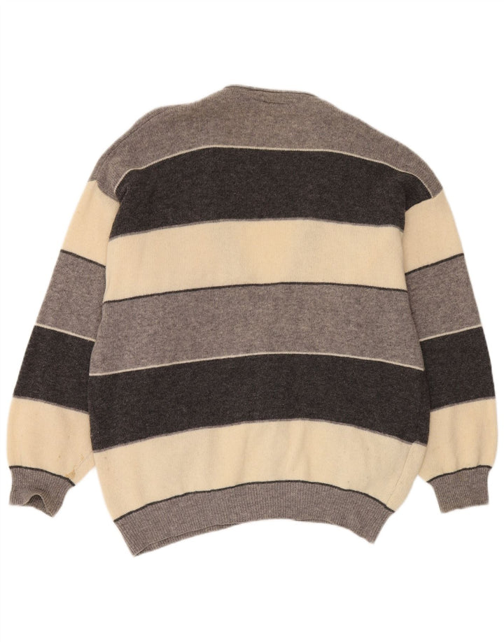 Maglione cardigan ampio da uomo Brian Scott IT 50 grigio medio a righe