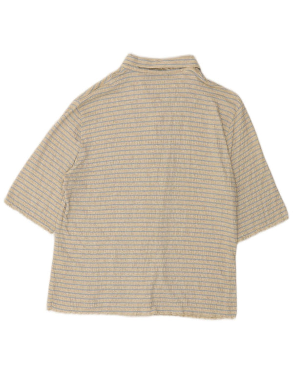 Marina Yachting Camicia a maniche corte da donna Camicetta UK 14 Beige medio a righe