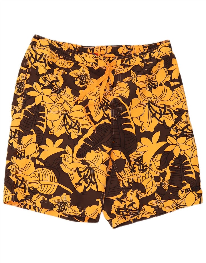 Pantaloncini da bagno da uomo Firefly grandi in poliestere floreale marrone