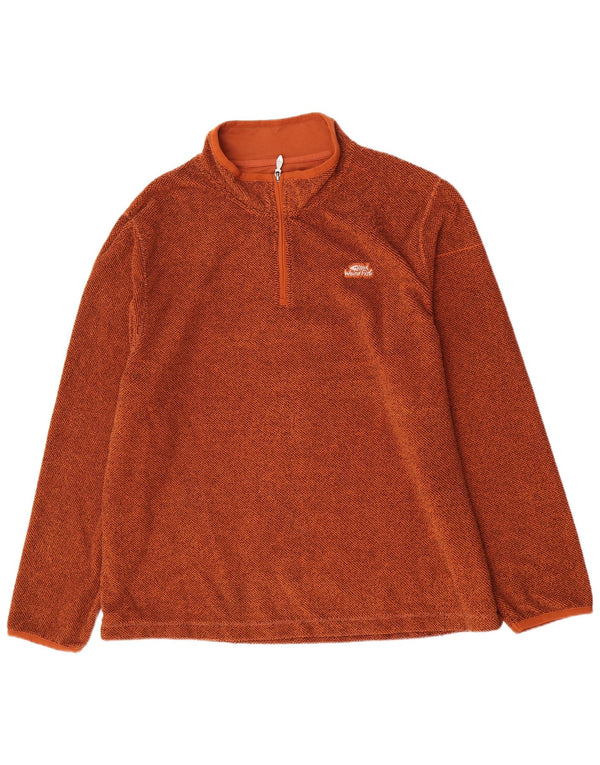 Maglione in pile da uomo con collo con zip Weird Fish 4XL poliestere marrone