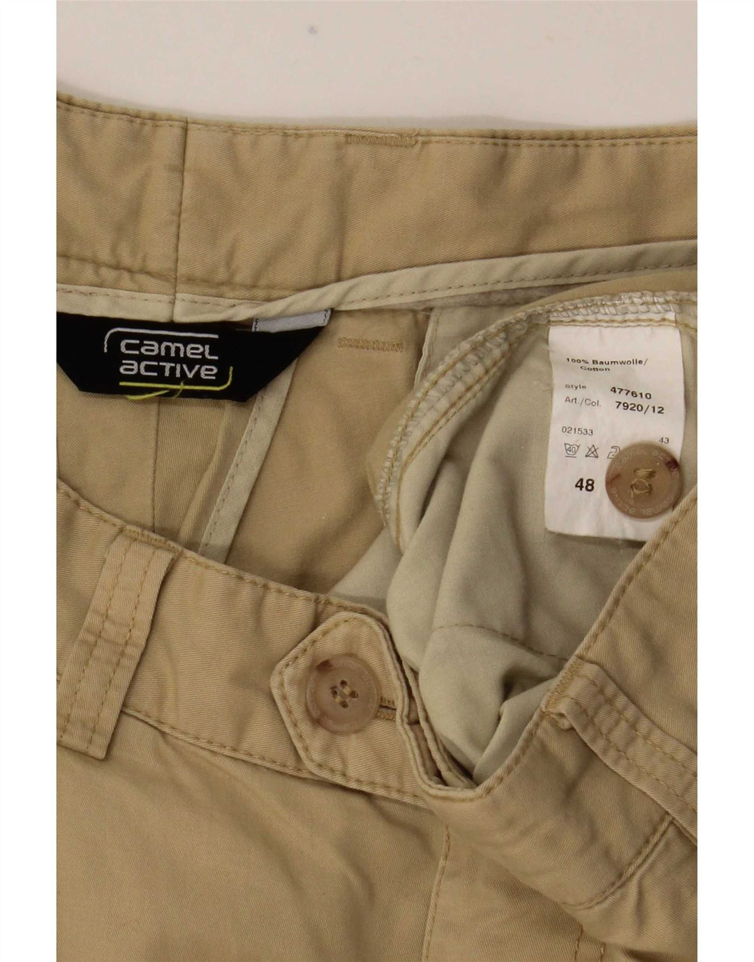Pantaloni da abito con pegging da uomo Camel Active EU 48 Medium W33 L32 Cotone beige