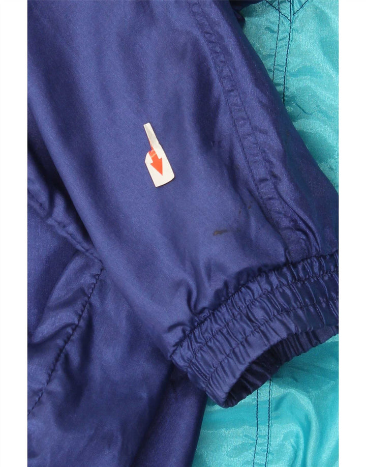 Giacca da ginnastica vintage da uomo in poliammide color block medio blu navy