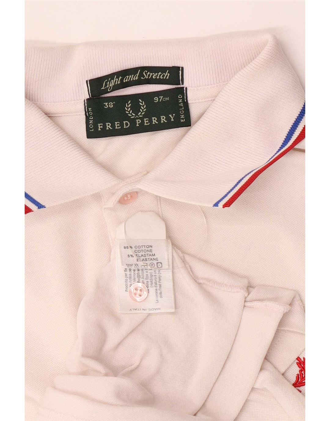 Polo da uomo Fred Perry piccola in cotone a righe bianche