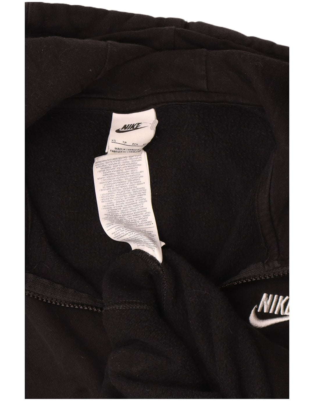 Felpa con cappuccio e zip Nike da uomo XS in cotone nero