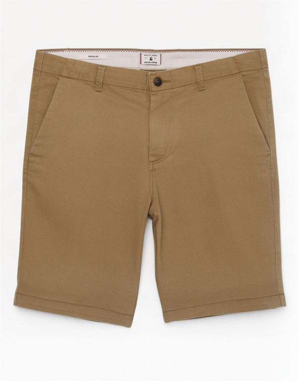 Pantaloncini chino regolari da uomo Jack & Jones medi W32 cotone kaki