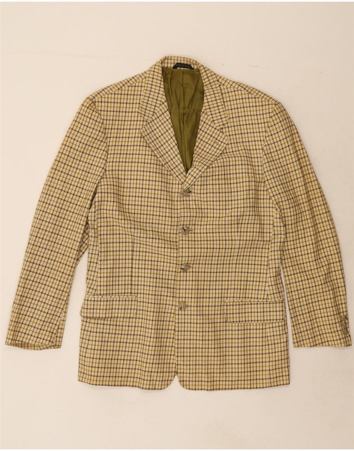 MOSSIMO Mens 4 Button Blazer Jacket UK 42 XL Beige Check Cotton Vintage Mossimo and Second-Hand Mossimo from Messina Hembry 