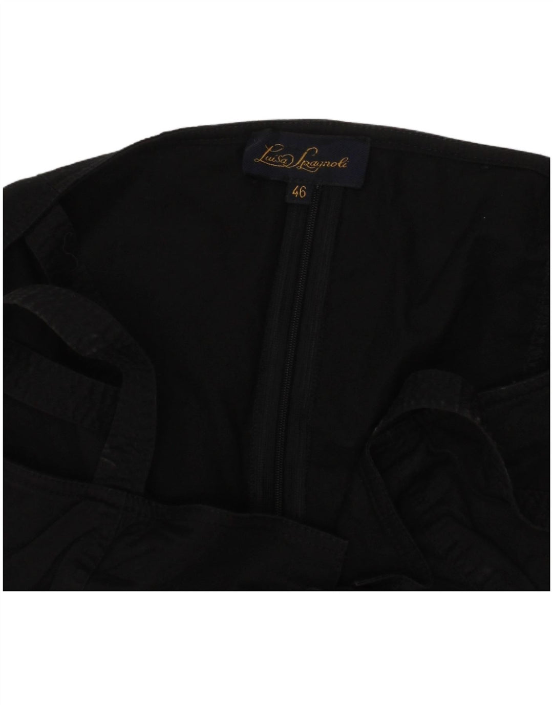 LUISA SPAGNOLI Top Corsetto Donna IT 46 Large Nero Cotone