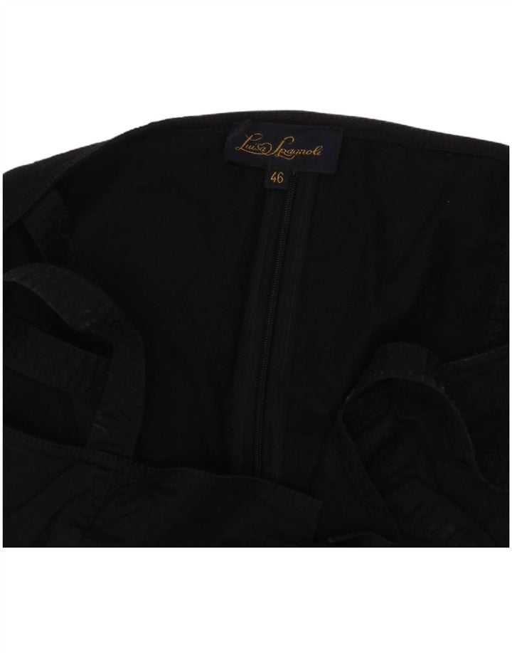 LUISA SPAGNOLI Top Corsetto Donna IT 46 Large Nero Cotone