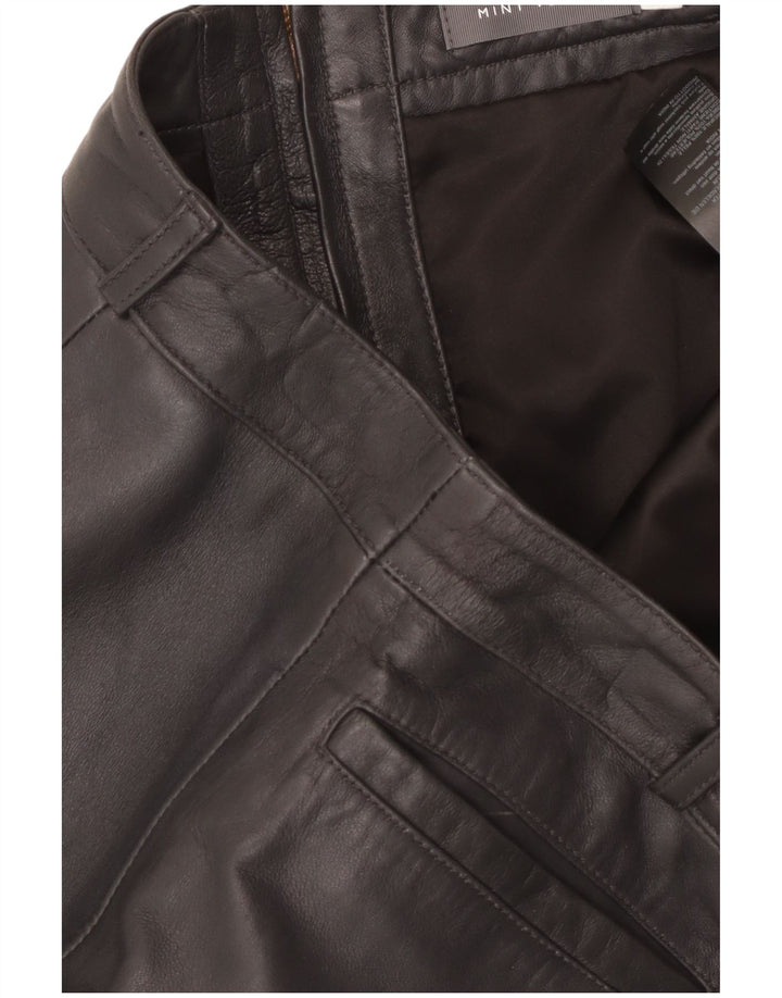 Gonna in pelle da donna MINT VELVET UK 14 Grande W34 Pelle nera