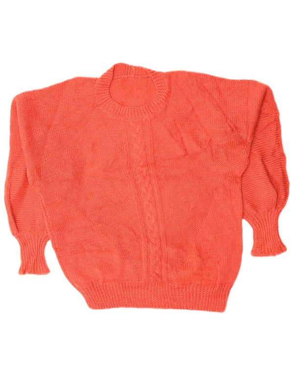 Maglione maglione girocollo oversize da donna vintage UK 20 2XL Arancione