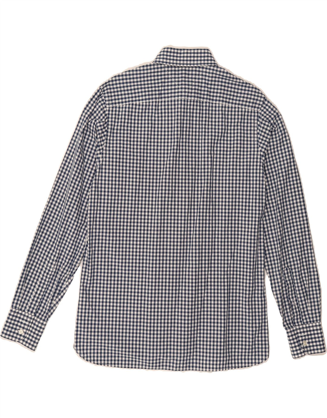 TOMMY HILFIGER Mens Shirt Medium Navy Blue Gingham Cotton Vintage Tommy Hilfiger and Second-Hand Tommy Hilfiger from Messina Hembry 