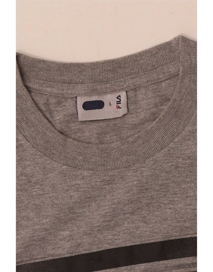 Maglietta Fila da uomo Top Large in cotone grigio