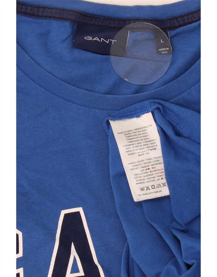 Gant T-shirt grafica da uomo Top grande in cotone blu