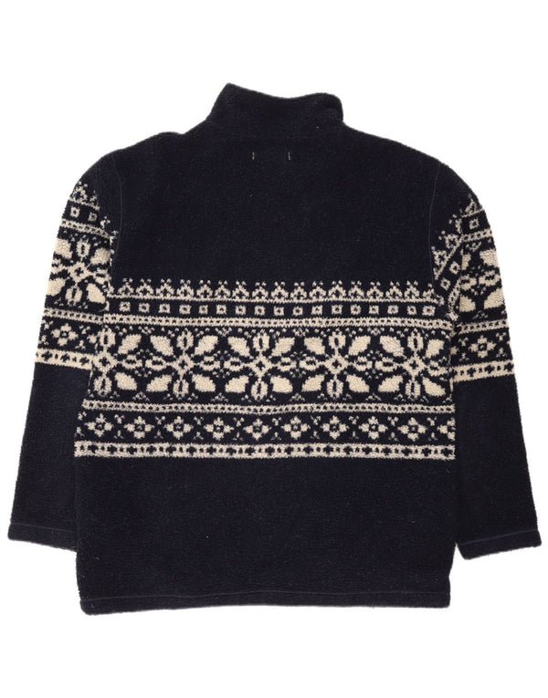Maglione in pile da uomo con zip e collo Conte of Florence 2XL Blu navy Fair Isle