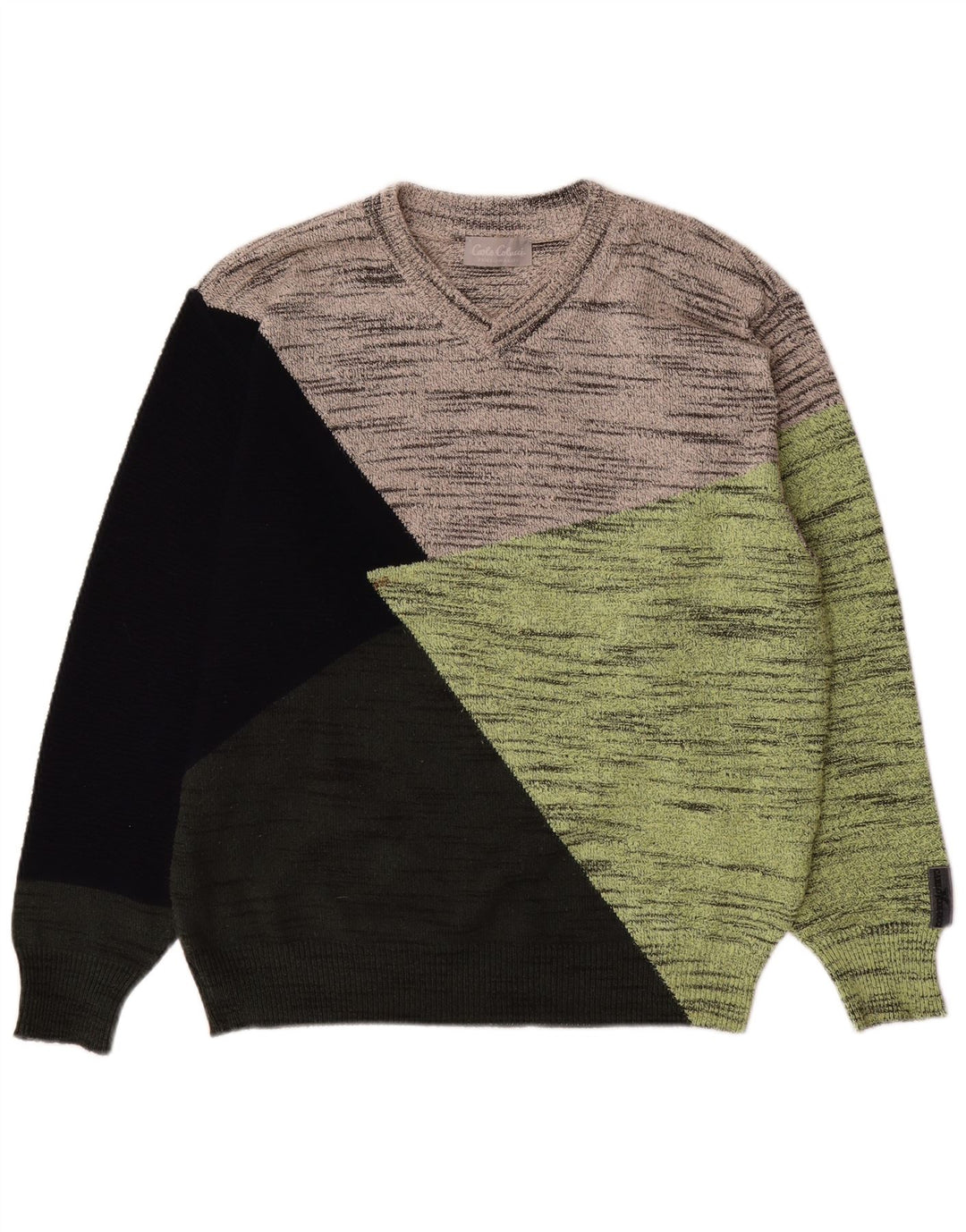 Carlo Colucci Maglione da Uomo con Scollo a V IT 52 Large Multicolore