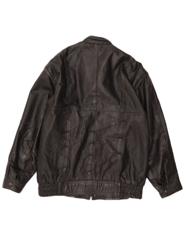 Giacca in pelle bomber da uomo Pointers UK 36 piccola in pelle nera