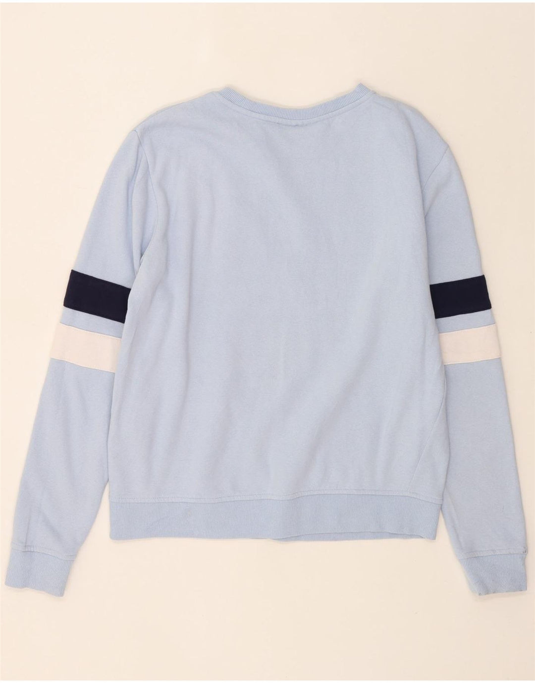 FILA Womens Graphic Sweatshirt Jumper UK 14 Medium Blue Cotton Vintage Fila and Second-Hand Fila from Messina Hembry 