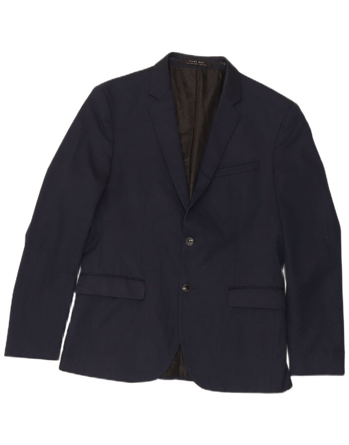 Giacca blazer da uomo a 2 bottoni Zara EU 52 grande blu navy