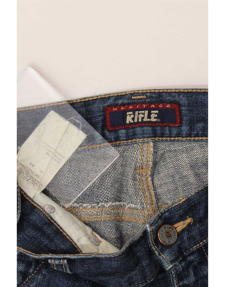 Jeans dritti da uomo Rifle W34 L31 in cotone blu navy