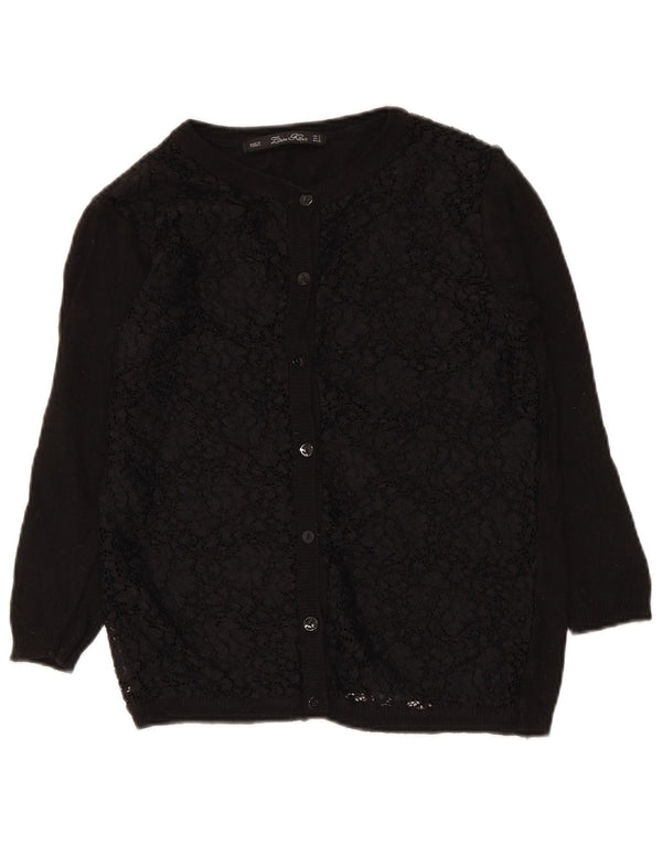 Maglione cardigan da donna Zara UK 10 piccolo floreale nero