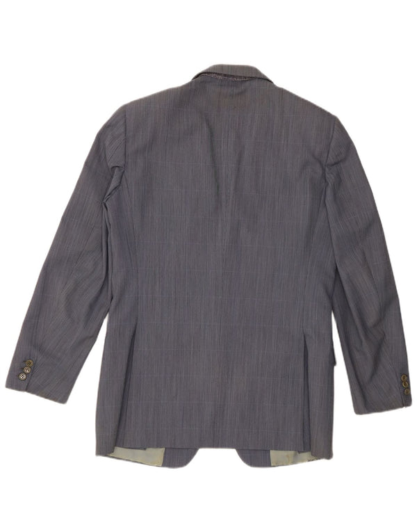 Giacca blazer da uomo a 2 bottoni Burberrys IT 48 lana a quadri blu medio