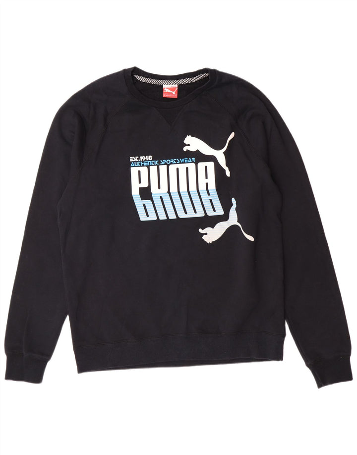 Felpa con grafica PUMA da uomo XL in cotone nero