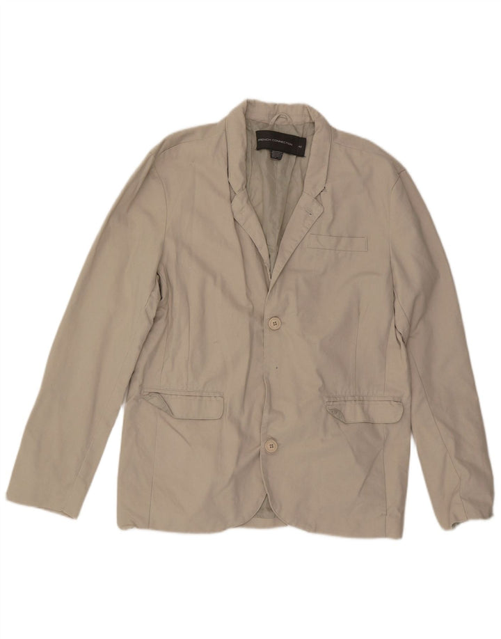 Giacca blazer da uomo a 2 bottoni French Connection UK 42 XL Cotone beige