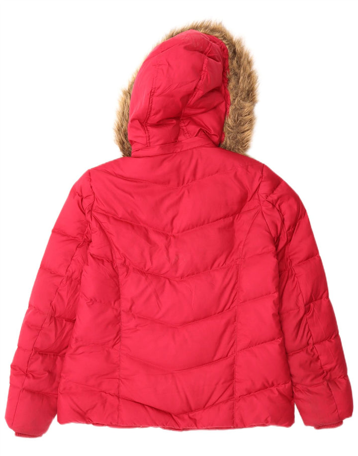 Giacca imbottita con cappuccio da donna Tommy Hilfiger UK 10 Small Rosa Poliestere