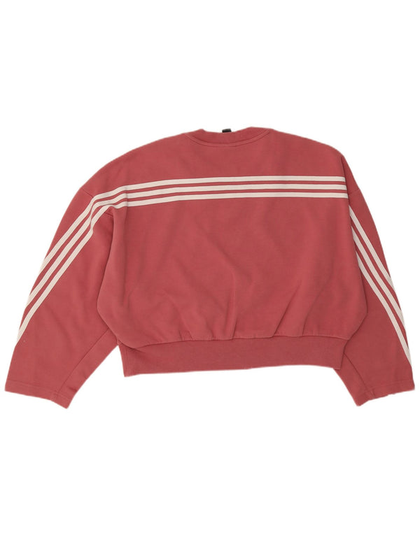 Felpa oversize corta Adidas da donna UK 16/18 grande cotone rosa