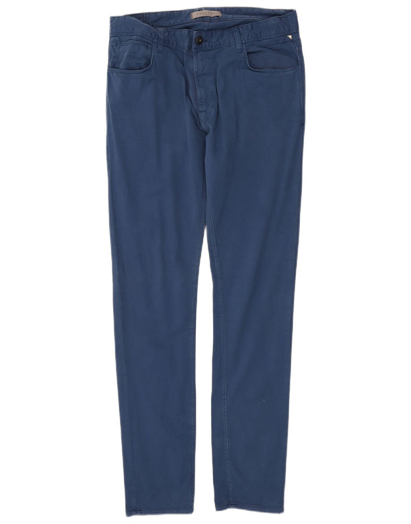 Pantaloni casual slim da uomo Zara EU 44 Large W34 L33 Blu