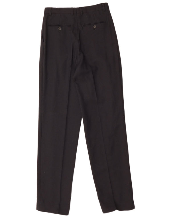 Pantaloni da abito dritti con ancoraggio vintage da uomo W28 L34 gessato nero