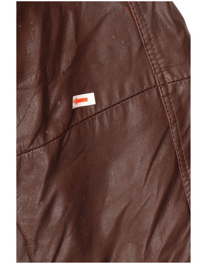 Giacca in pelle vintage da uomo IT 52 XL Marrone