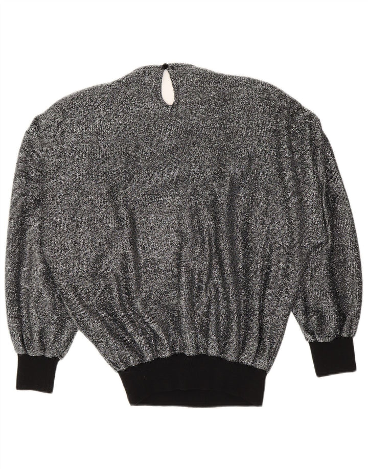 Top camicetta da donna vintage UK 16 grande argento