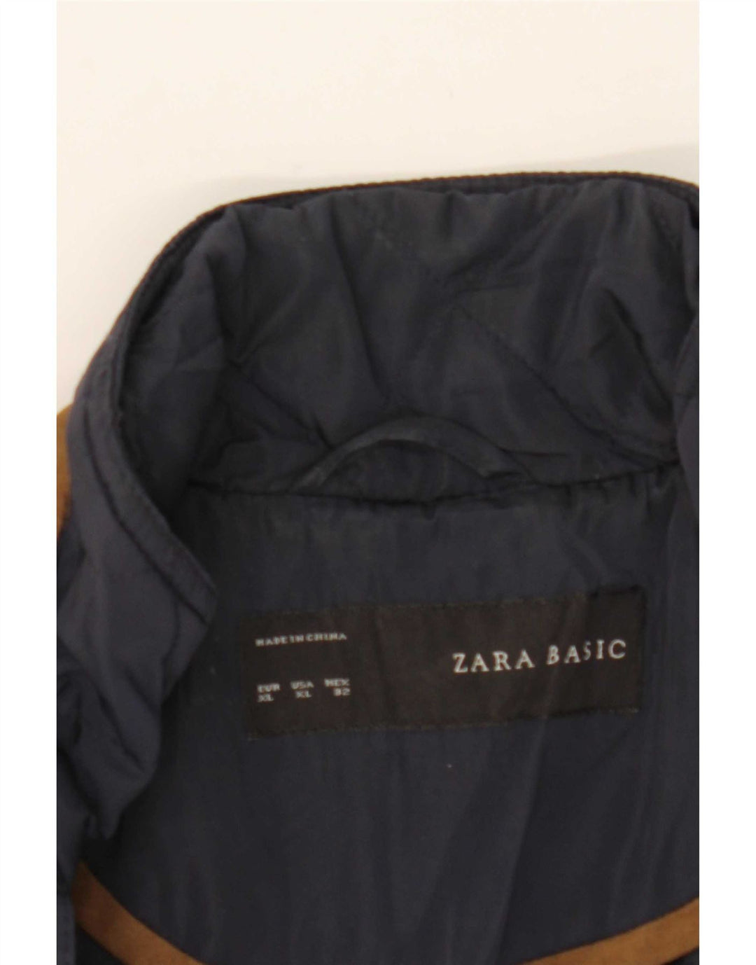 Giacca trapuntata da donna Zara UK 18 XL Blu navy color block