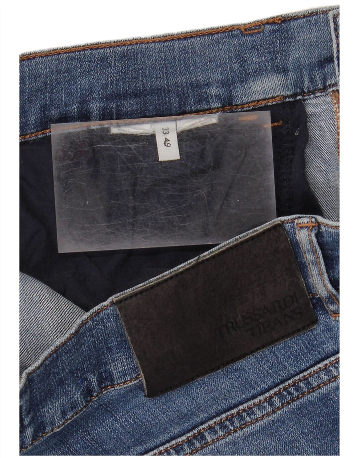 TRUSSARDI Mens Distressed Straight Jeans W33 L33 Blue