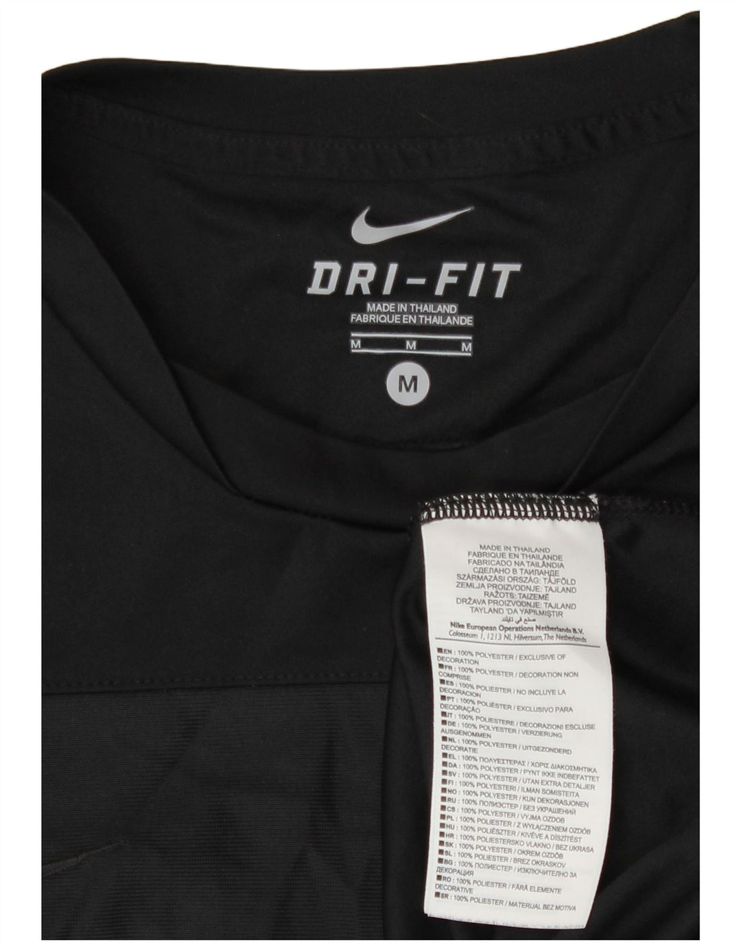T-shirt Nike da uomo Dri Fit, top in poliestere nero medio