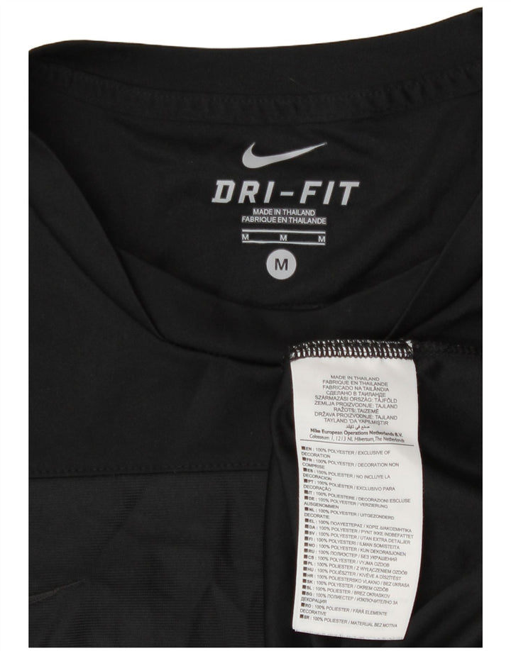 T-shirt Nike da uomo Dri Fit, top in poliestere nero medio