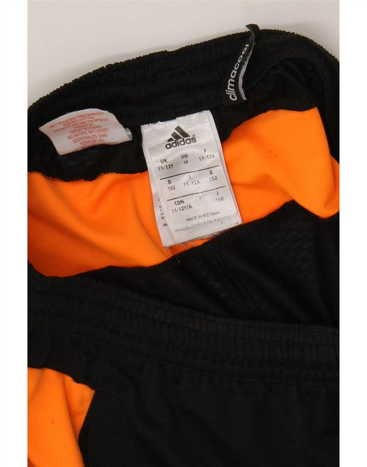 Pantaloncini sportivi Adidas Climacool da ragazzo 11-12 anni in poliestere color block nero