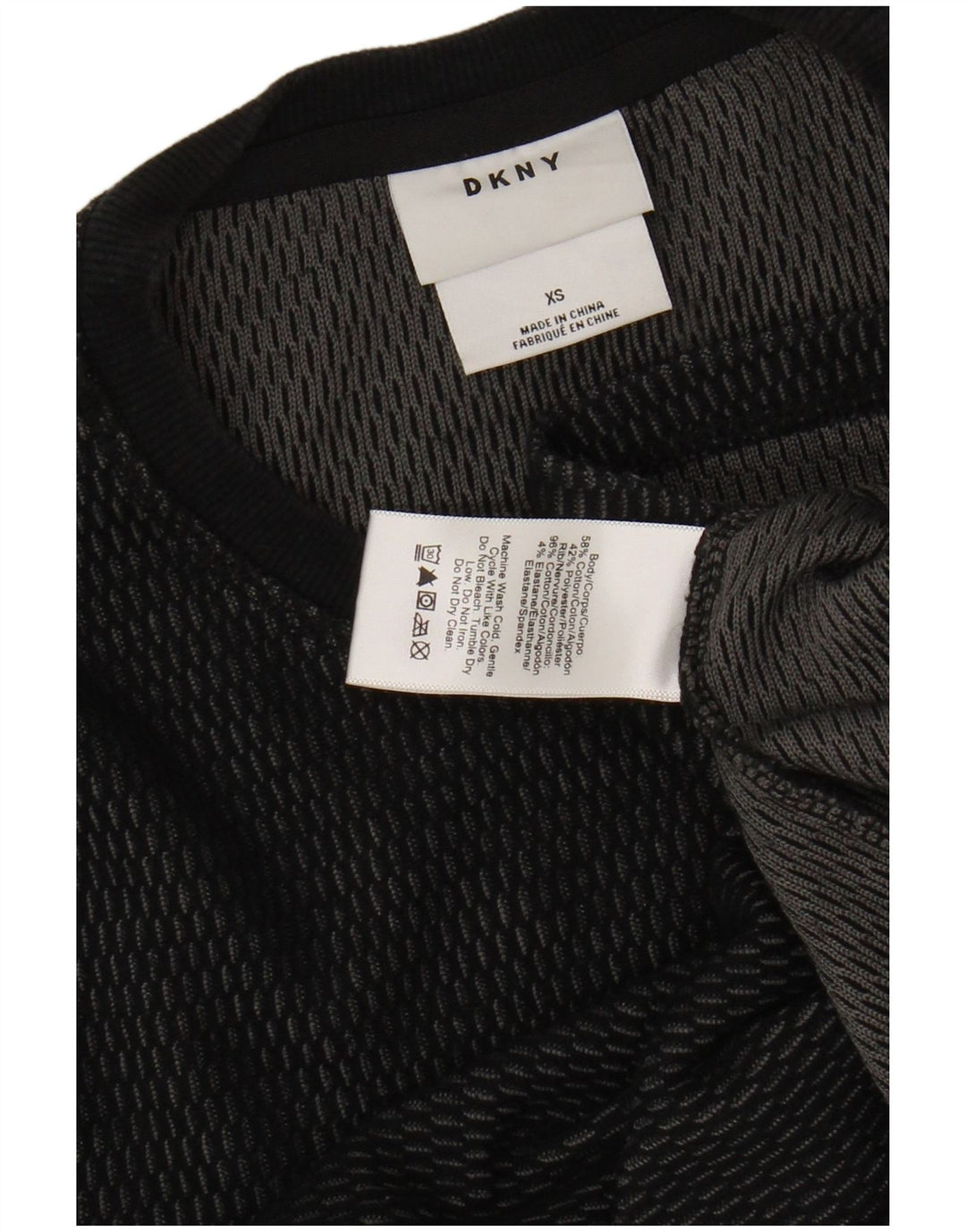 Maglia DKNY da uomo a maniche lunghe XS in cotone nero