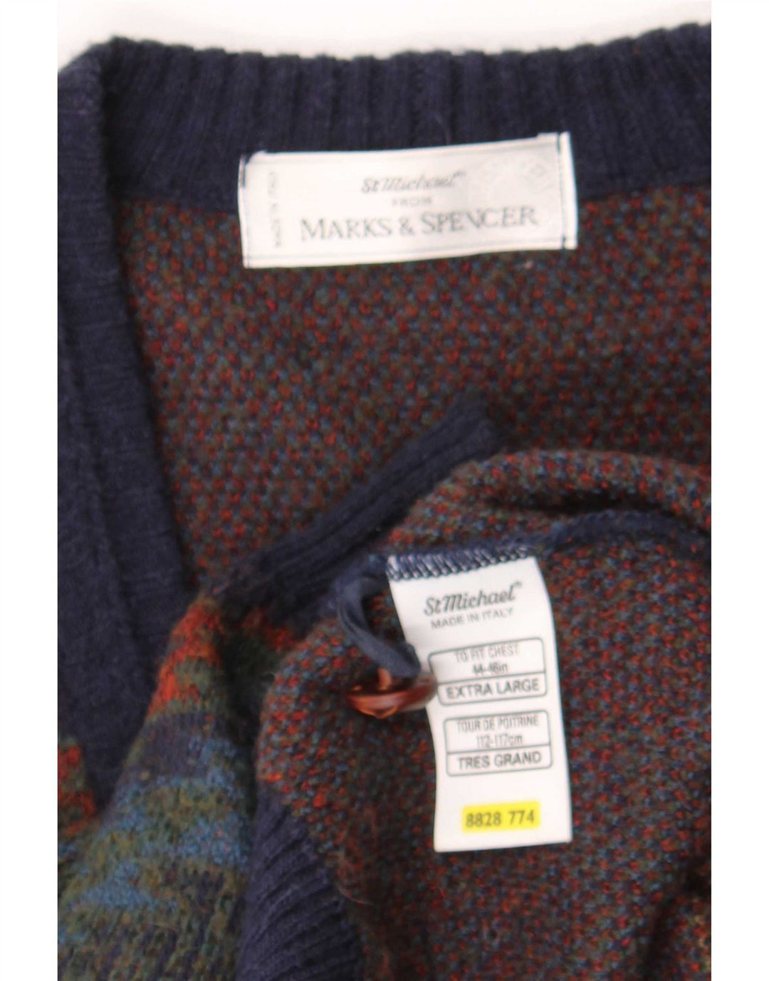 Marks & Spencer Maglione cardigan St. Michael da uomo XL Blu navy retrò