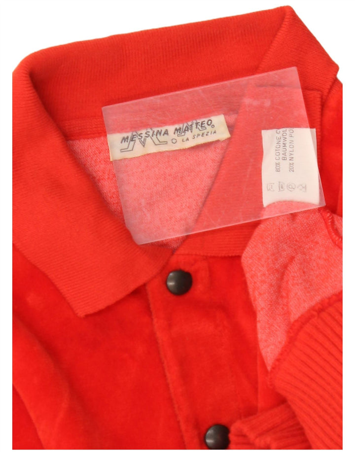 VINTAGE Mens Polo Shirt Medium Red Cotton
