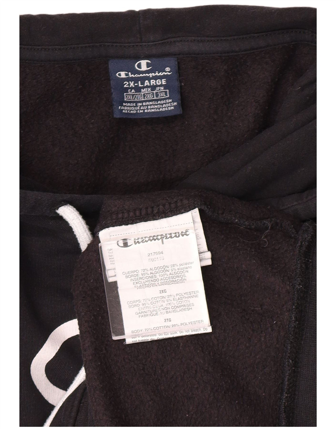 CHAMPION Felpa con cappuccio grafica da uomo New York 2XL cotone nero