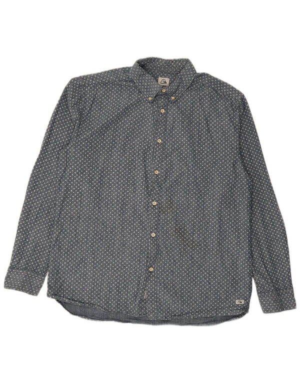 Camicia moderna da uomo QUIKSILVER XL in cotone maculato blu navy