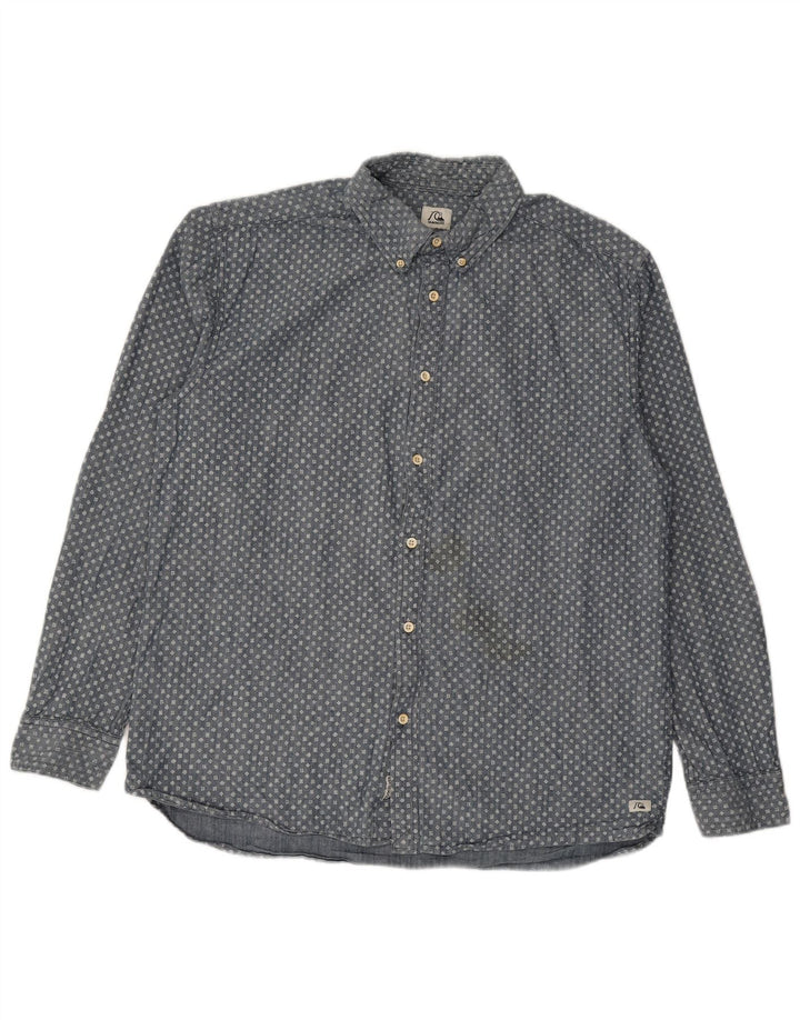 Camicia moderna da uomo QUIKSILVER XL in cotone maculato blu navy