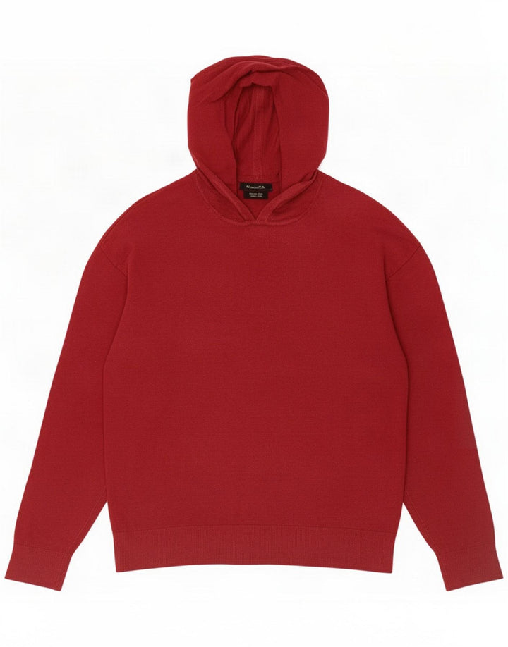 Massimo Dutti Maglione con cappuccio da uomo piccolo in cotone rosso