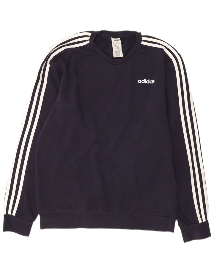 Felpa da uomo Adidas Maglione grande blu navy in cotone