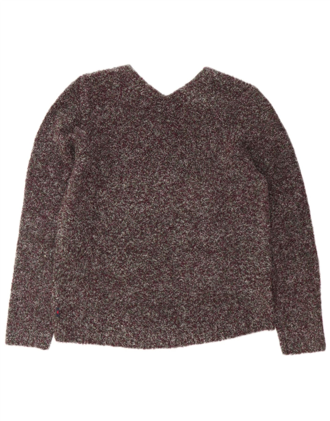 Maglione Kappa da donna con scollo a V UK 18 XL Poliestere screziato bordeaux