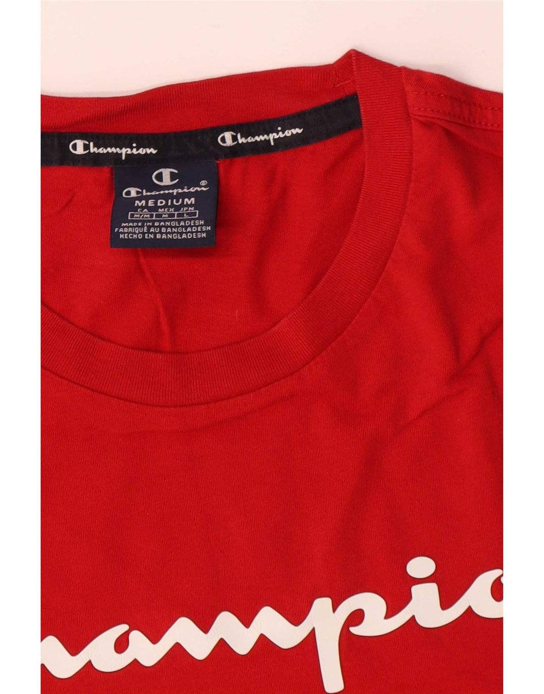 T-shirt grafica da uomo Champion Top in cotone rosso medio