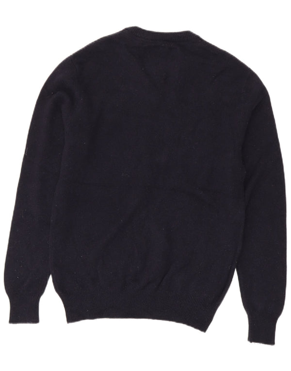 Maglione maglione con scollo a V da donna Jack Wills UK 14 Lana merino medio blu navy